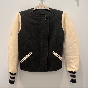 Isabel Marant N 1501 Leather Wool Varsity Jacket Bomber XS